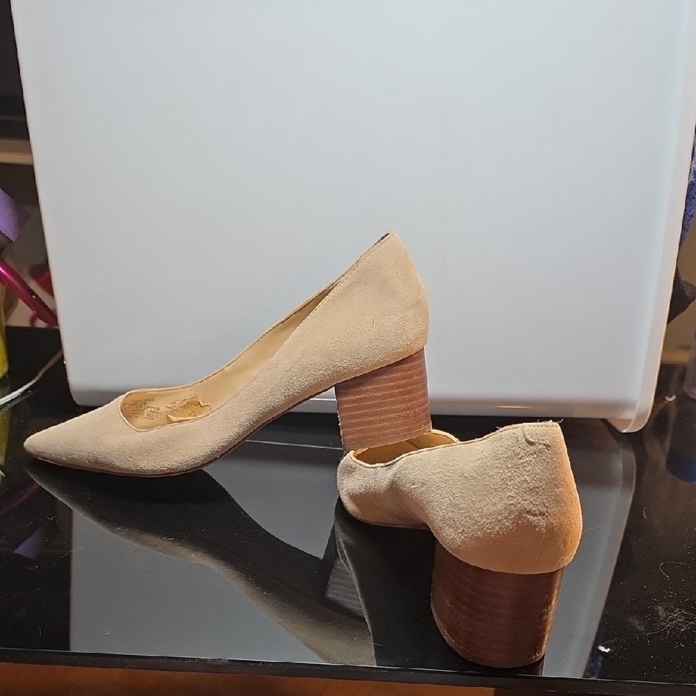Sole Society Beige Suede Block Heels - Picture 3 of 7